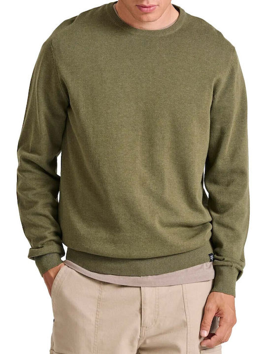 Funky Buddha Langarm-Pullover Khaki, Cement Mel