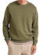 Long Sleeve Sweater Khaki, Cement Mel