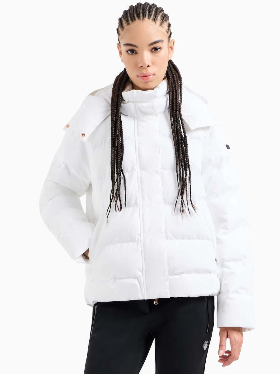 Emporio Armani Women's Short Bomber Jacket for Winter with Hood