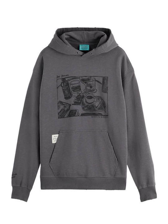 Scotch & Soda Sweatshirt with Hood Asphalt