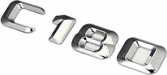 Car 243908 Set Letters C 1 8 0 Sticker Badge Mercedes C180 Chrome Metal 155mm X 23mm 4 Pieces