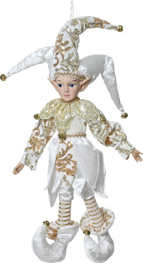 Kaemingk Christmas Fabric Figure Elf White Height 60cm