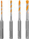 KWB Set of 4 Diamond Drills Carbide with SDS Plus Shank for Masonry, Glass, Tiles and Wood