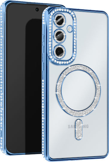 Avizar Diamond Case Samsung Galaxy A55 Magsafe Around Strass Light Blue
