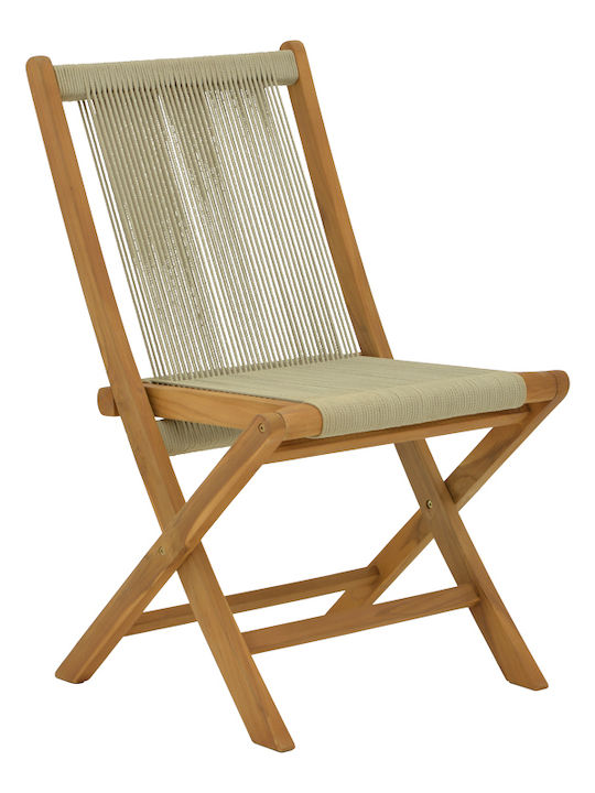 Outdoor Chair Wooden Banou Natural Shade 51.5x58x88cm
