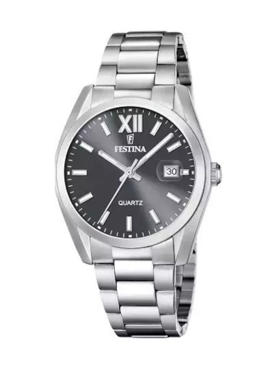 Festina Mens Ανδρικό Ρολόι Μπαταρίας με Ασημί Μ...