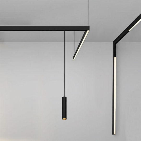 Inlight Κρεμαστό Φωτιστικό Μαύρο LED με Ρυθμιζόμενο Λευκό Φως Ράγα 40x50x40εκ.