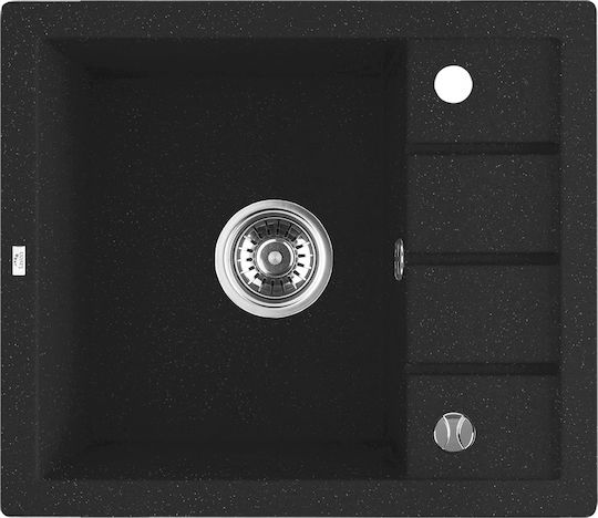 Laveo Drop-In Chiuvetă din Granit Sintetic L57xW49.5cm Negru