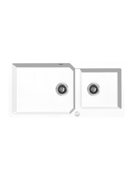 Laveo Drop-In Sink Synthetic Granite W97.5xD49.7cm White