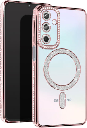 Avizar Diamond Case Samsung Galaxy A15 Magsafe Around Strass Rose Gold