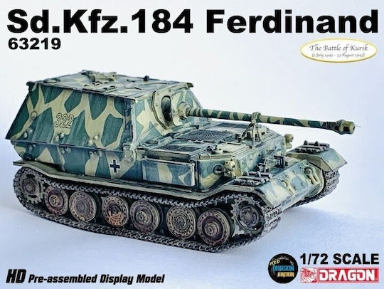 Dragon Sd.kfz.184 Elefant German Army Φιγούρα Μοντελισμού Τανκ σε Κλίμακα 1:72 11.3x4.7εκ.