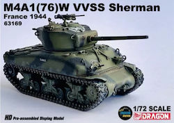Dragon Models M4a1(76)w Vvss Sherman Tank, Us Army, France, 1944 Φιγούρα Μοντελισμού Τανκ σε Κλίμακα 1:72 11x3.8εκ. Dragon Models M4a1(76)w Vvss Sherman Tank, Us Army, France, 1944 Φιγούρα Μοντελισμού Τανκ σε Κλίμακα 1:72 11x3.8εκ.