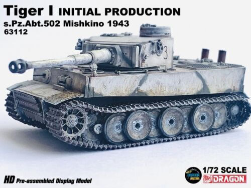 Dragon Models Sd.kfz.181 Tiger I Initial Production German Army S.pz.abt.502 Mishkino 1943 Modeling Figure Tank in Scale 1:72 9.5x5cm.