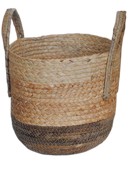 Two-tone Wicker Basket Brown 29x27.5