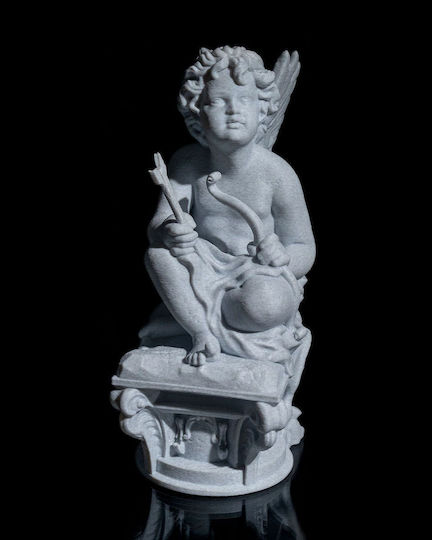 3D Art Shop Decorative Space Classic Cupid made of Plastic Grey Marble 7.5x11x17cm 1pcs
