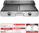 Gastroback Tabletop Grătar Electric Placă Netedă și Striată 2000W cu Termostat Reglabil 42bucx28buccm