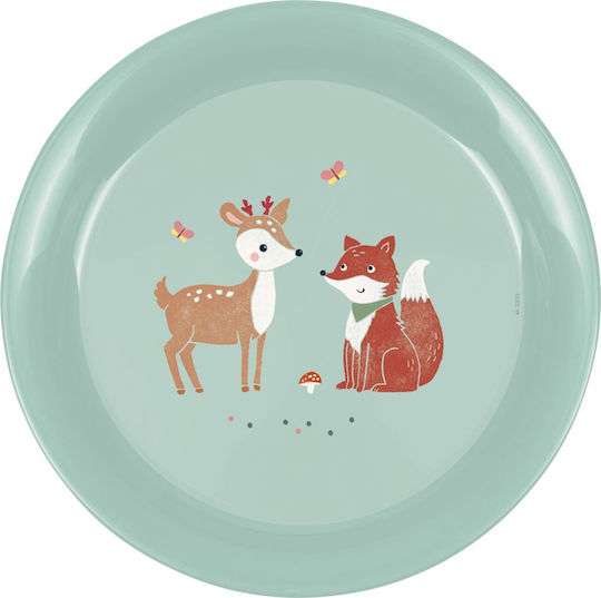 Die Spiegelburg Baby Food Plate Animals of the Forest made of Plastic Turquoise