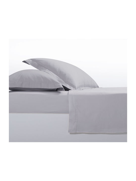 Nef-Nef Homeware Sheet Super-Double with Elastic 160x200+35cm. Elements Ice Grey