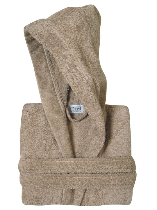 Das Home 5901 Bademantel mit Kapuze Taupe 430gr/m²
