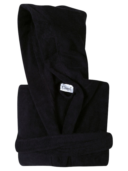 Das Home 5910 Halat de baie cu Glugă Negru 430gr/m²
