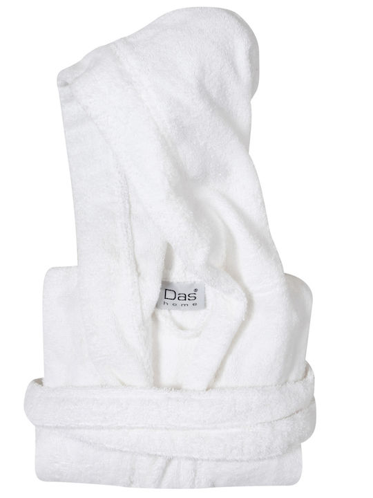 Das Home 5900 Bademantel mit Kapuze Artic White...