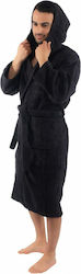 Flamingo Fresh Bathrobe with Hood Black 450gr/m² Flamingo Fresh Bathrobe with Hood Black 450gr/m²