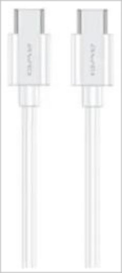 Awei USB 2.0 Cable USB-C male - USB-C 60W Λευκό 1m