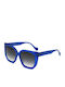 Kreuzbergkinder Xenia Women's Sunglasses with Blue Plastic Frame and Gray Gradient Lens XENIA 2.0 C4
