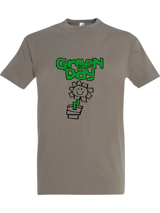 Kerplunk Flower Green Day T-shirt Χακί Βαμβακερό