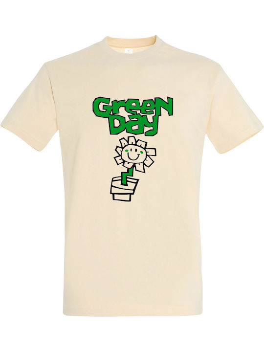 Kerplunk Flower Green Day T-shirt Μπεζ Βαμβακερό