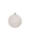 Weihnachtsbaumschmuck Ball Weiß 8cm mit Streifen und Schneefinish
