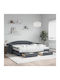 Sofa Bett Einzel mit Samt Grau mit Lattenrost für Matratzengröße 90x200cm