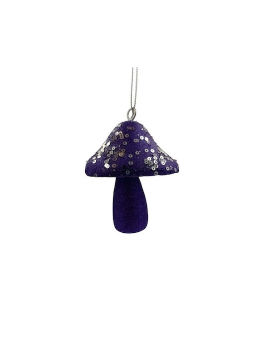 Hanging Ornament Tree Plastic Purple 8x10cm