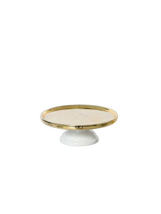Kaemingk Weihnachtliche Tortenständer Porzellan Gold L10xB10xD4cm.