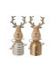 Weihnachtliche Holz Figur Hirsche Länge 8cm Dekorativ