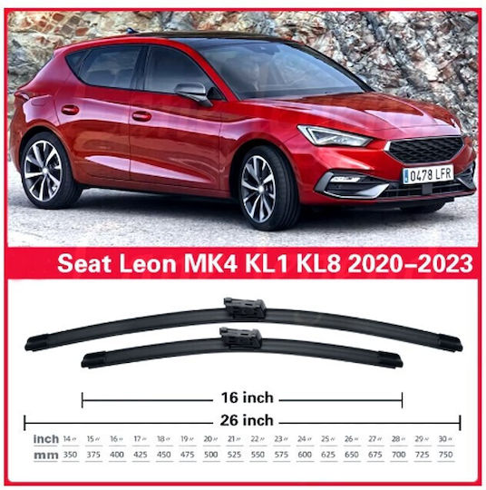Bosch Aerotwin Front Wiper Blades Set 3398000014 Seat Leon Mk4 Kl1 Kl8 2020 2021 2022 2023 Front Set 66cm 40cm 26" + 16" 2 Pieces