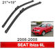 Bosch Aerotwin Wiper Blades Front Set 3398000008 Seat Ibiza 6l 2006-2008 Front Set 53cm 48cm 21" + 19" 2 Pieces