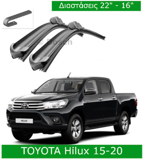 Bosch Aerotwin 3398000028 Front Set Wiper Blades for Toyota Hilux 2015-2020 Set 55cm 40cm 22" & 16" 2 Pieces