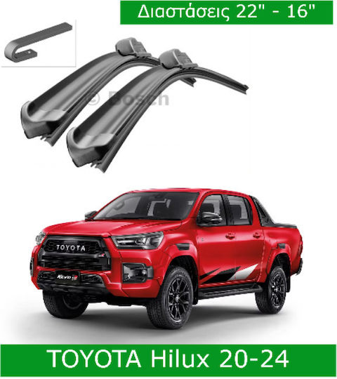 Bosch Aerotwin Wiper Blades 3398000029 Front Set Toyota Hilux 2020-2024 Set 55cm 40cm 22" & 16" 2 Pieces