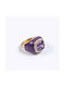 Cuoro Damen Ring mit Zirkonia & Emaille aus Silber Vergoldet