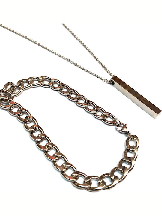 Amalfi Accessories Set with Necklace & Bracelet from Steel