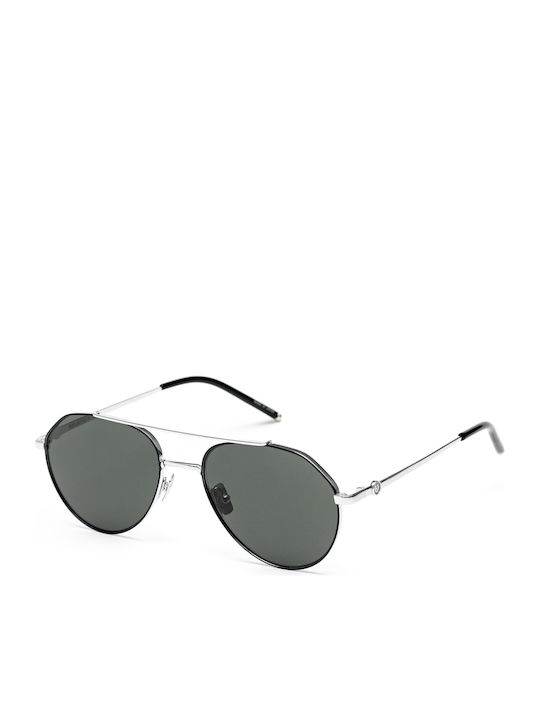 Belstaff Sunglasses Silver with Metal Frame & Green Lens