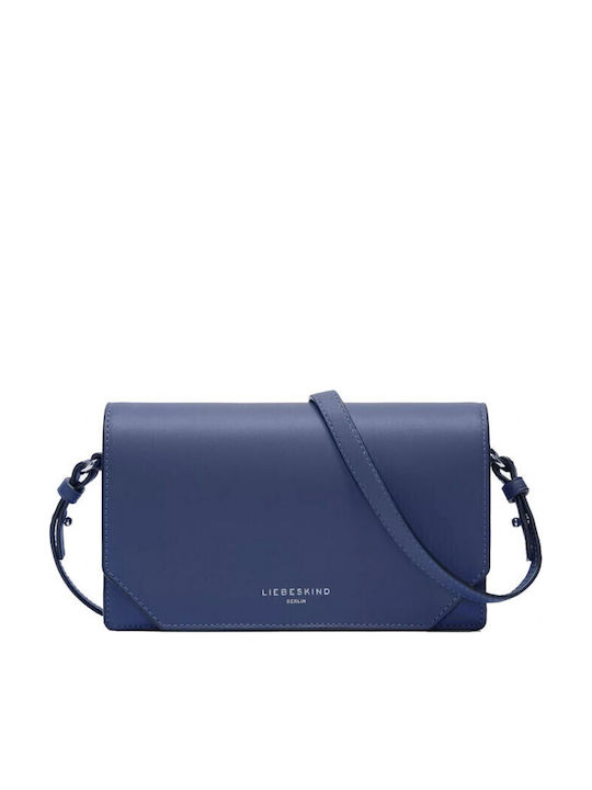 Leder Damentasche Schultertasche Blau