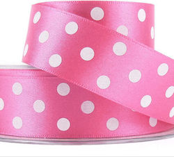 Fabi Polka Dot Ribbon 25mm X 20m Pink
