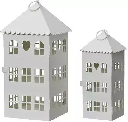 Kaemingk Christmas Metallic White Lantern 50x14.5cm 2pcs
