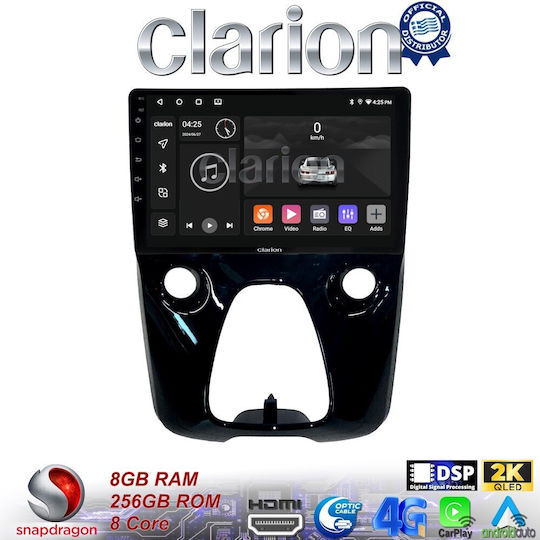 Clarion Car Audio System for Peugeot 107 Toyota Aygo Citroen C1 2014+ (Bluetooth/USB/WiFi/GPS/Apple-Carplay/Android-Auto)