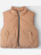 Kids Casual Padded Sleeveless Jacket Cookie Brown