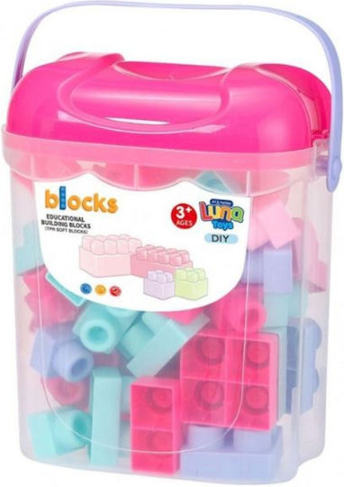 Luna Pink Building Blocks Basket For 3+ Years 40 Pieces