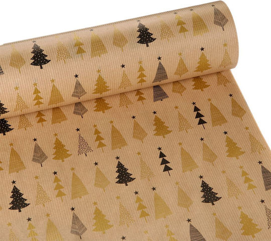 Kraftpapier 60cmx50m Schwarz Gold Frohe Weihnachten