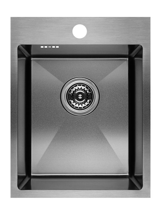 Laveo Drop-In Sink Inox Brushed W37.5xD48cm Gray